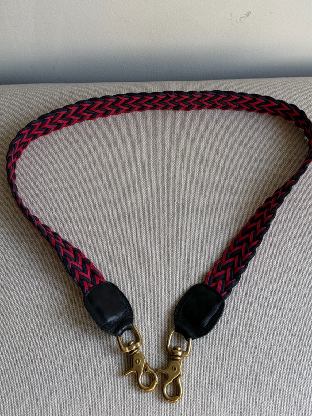 CLARE V Red and Blue Woven Crossbody Bag Strap - Picture 5 of 7